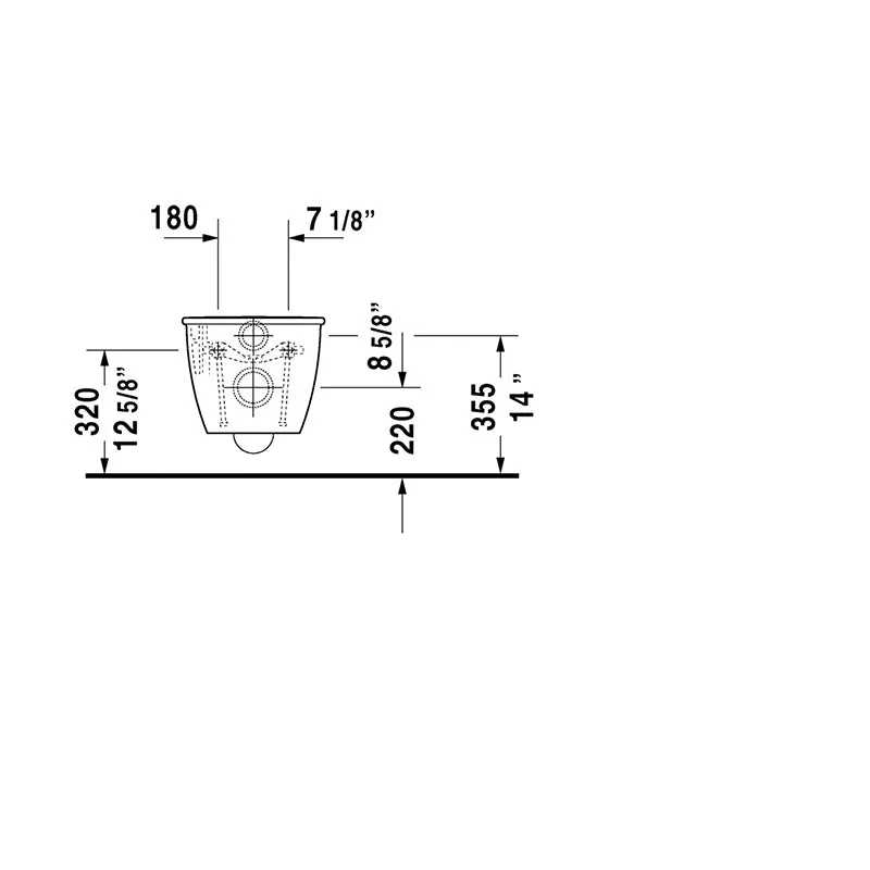 Darling New 24.63" Elongated 1.6 gpf & 0.8 gpf Dual-Flush Wall Mount Toilet in White