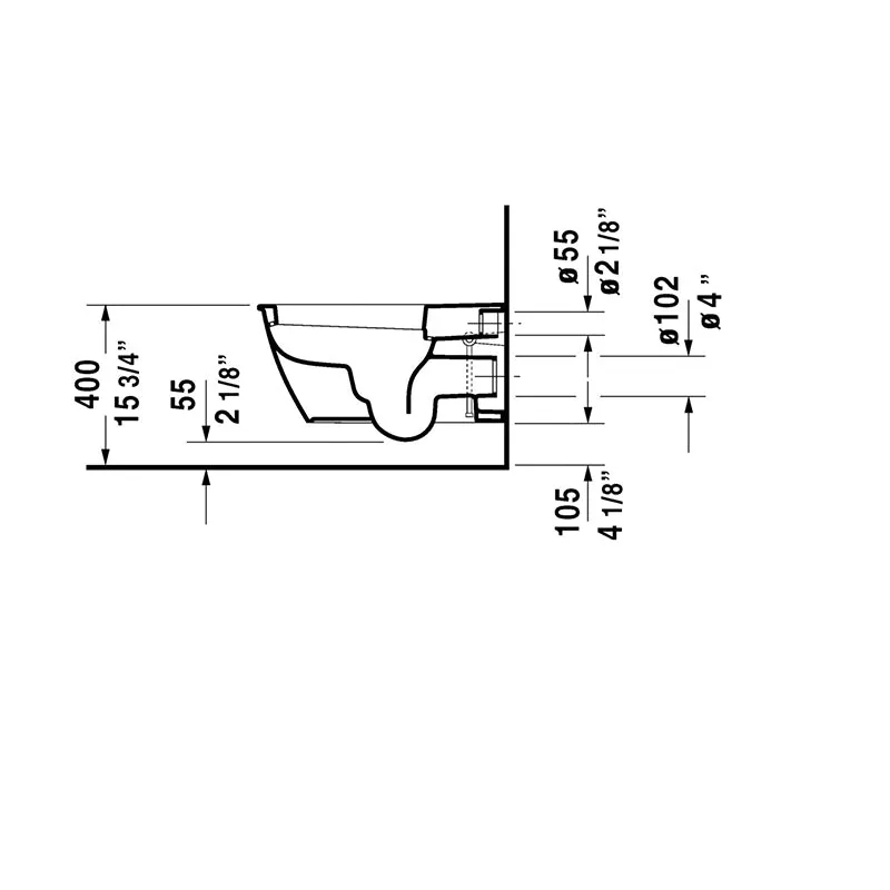 Darling New 24.63" Elongated 1.6 gpf & 0.8 gpf Dual-Flush Wall Mount Toilet in White