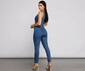 Denim Diva Sleeveless Catsuit