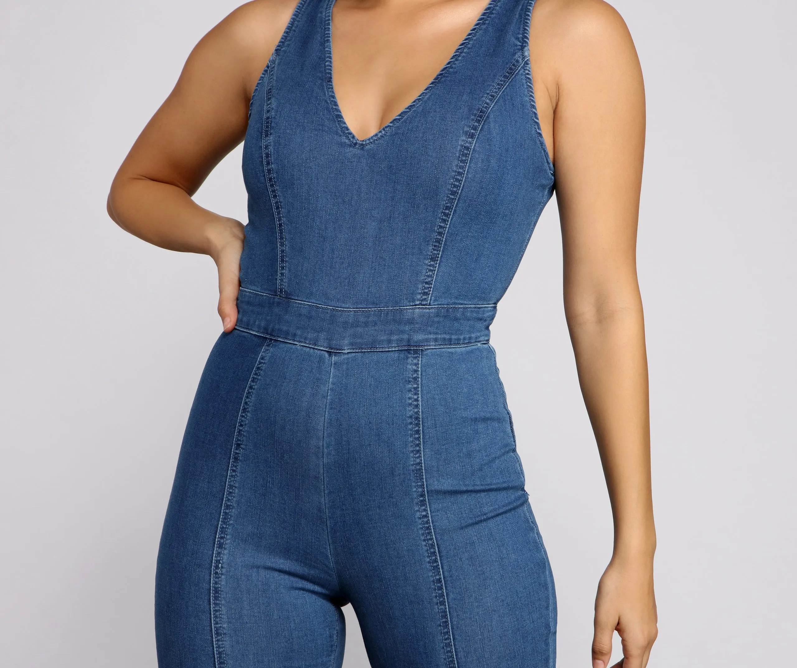 Denim Diva Sleeveless Catsuit