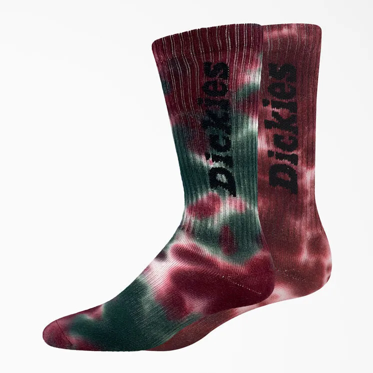 Dickies Tie-Dye Crew Socks - Wine Tie-Dye