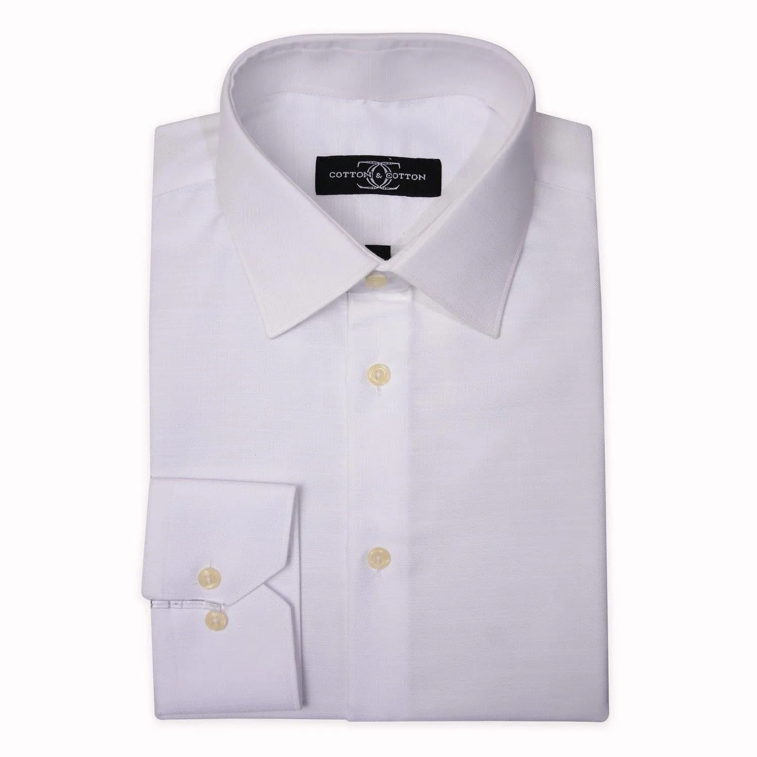 Dress Shirt White Dobby weave