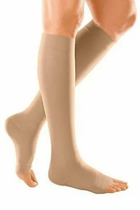 Duomed Soft Class 1 Below Knee Compression Stockings Open Toe Sand X Large