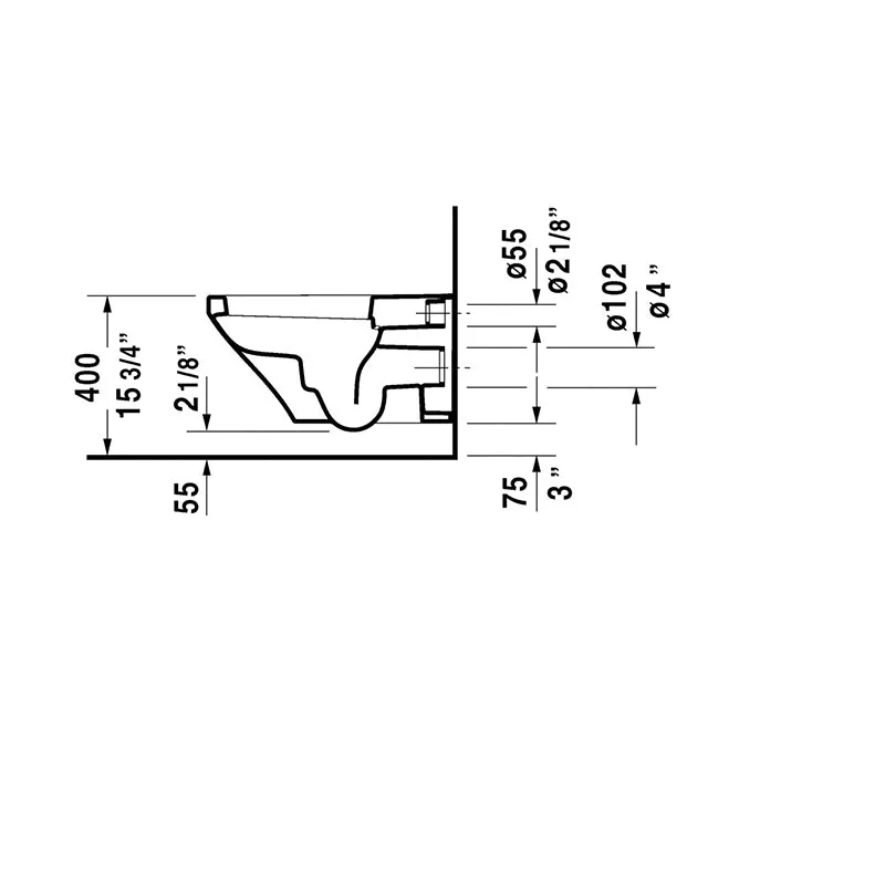 DuraStyle Elongated 1.6 gpf & 0.8 gpf Dual-Flush Wall Mount Toilet in White