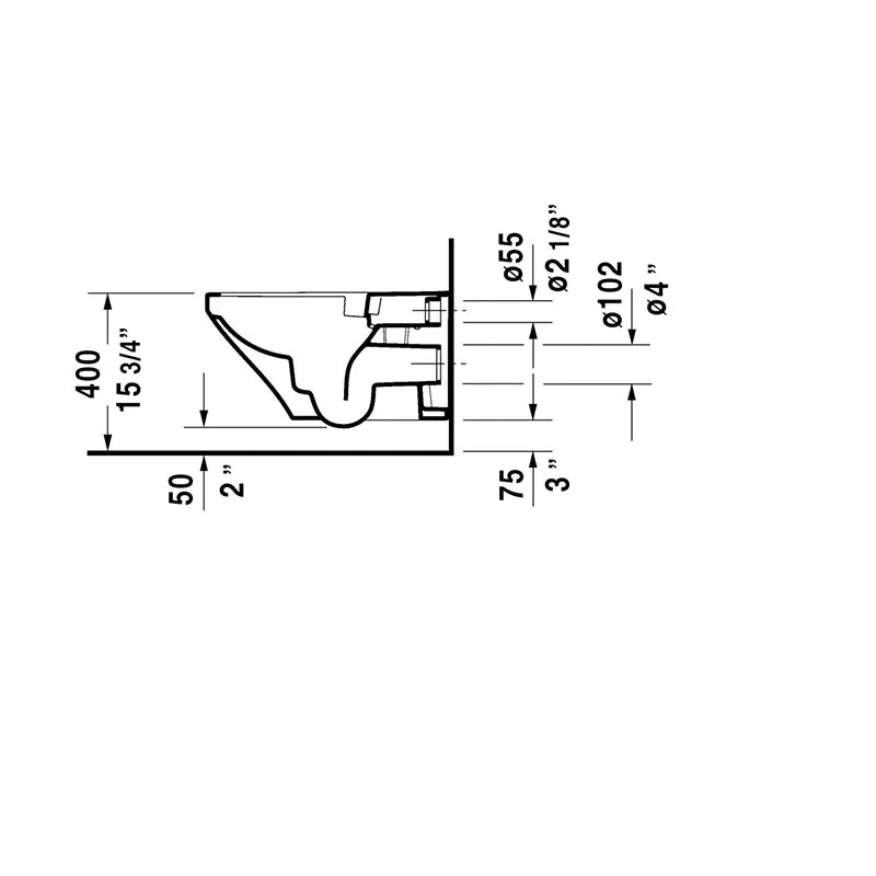 DuraStyle Rimless Elongated 1.6 gpf & 0.8 gpf Dual-Flush Wall Mount Toilet in White