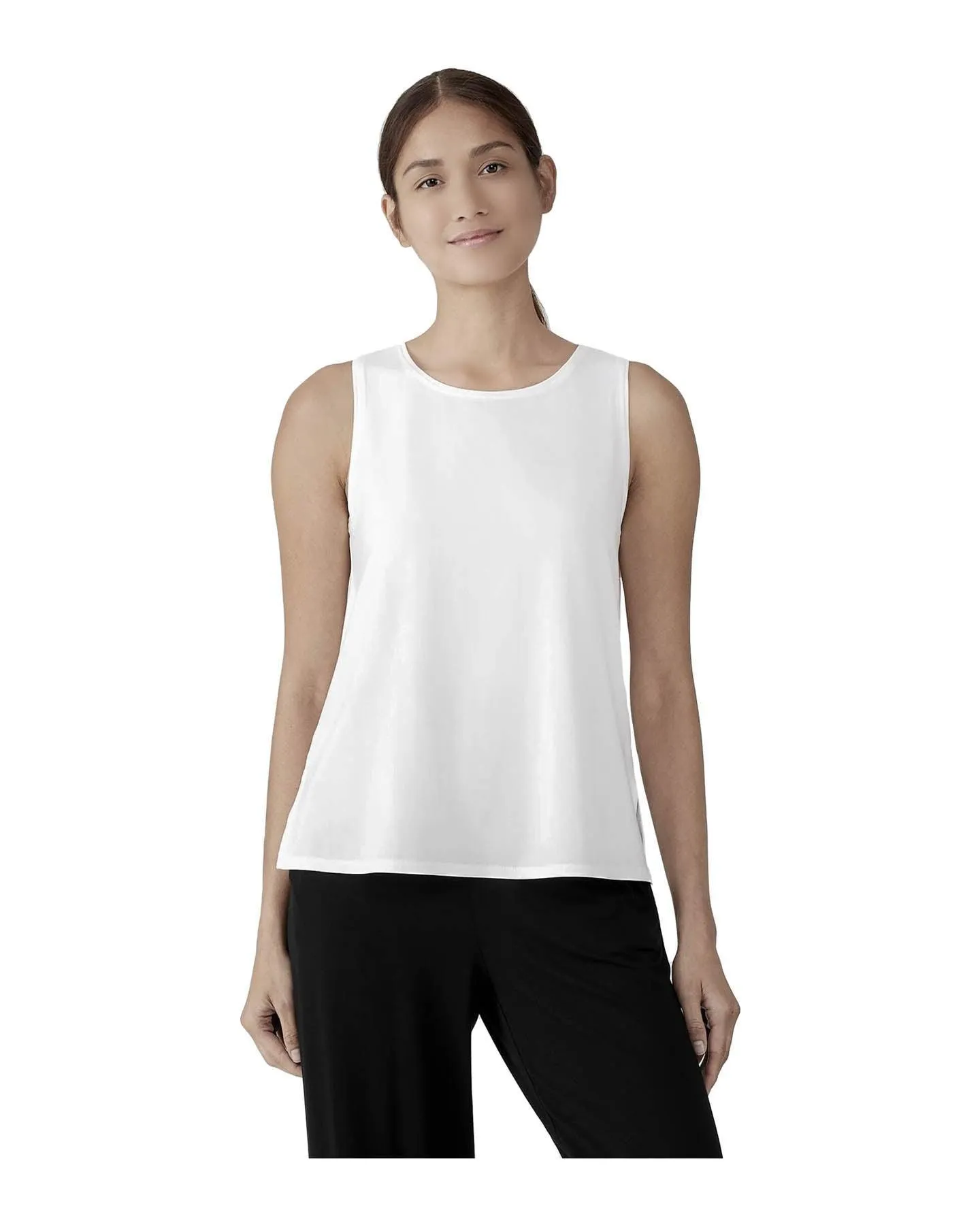 Eileen Fisher Jewel Neck Knit Shell