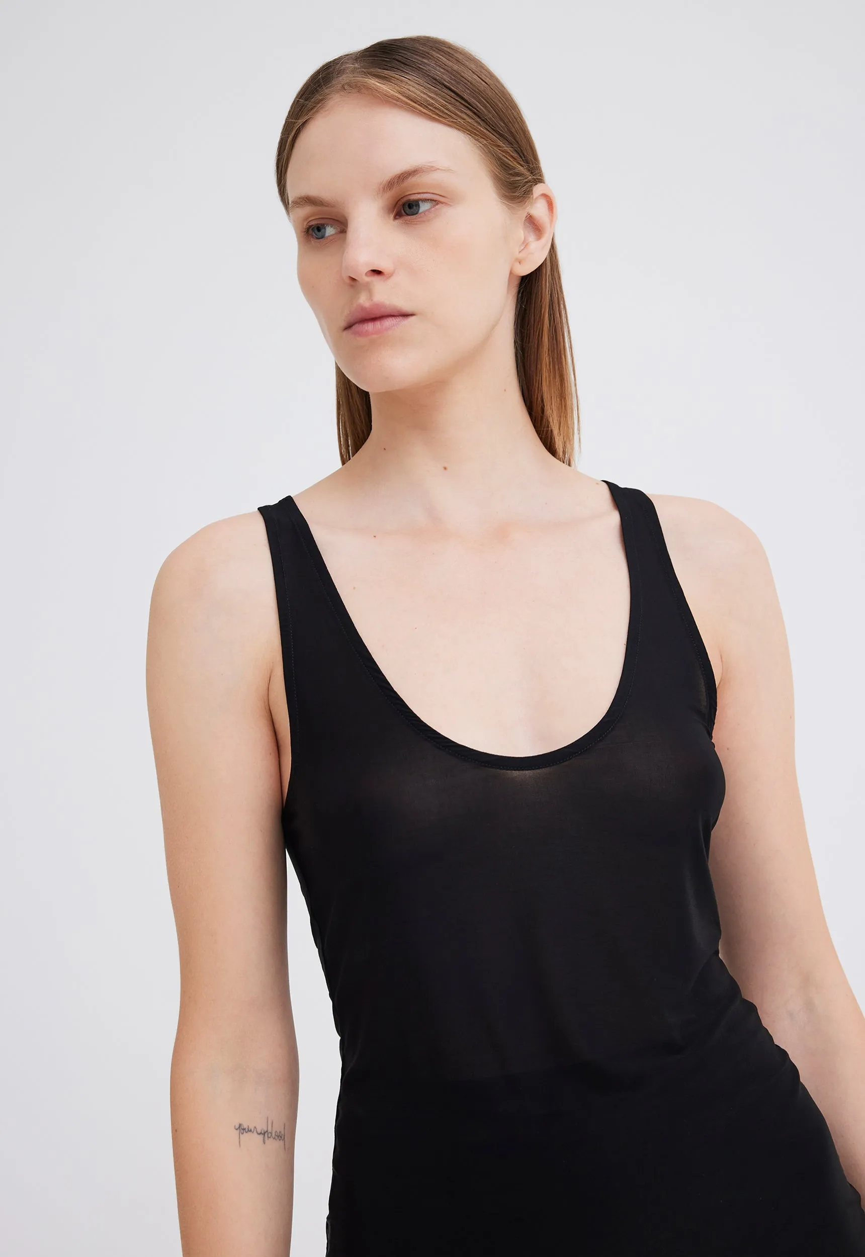 Eren Italian Jersey Tank - Black