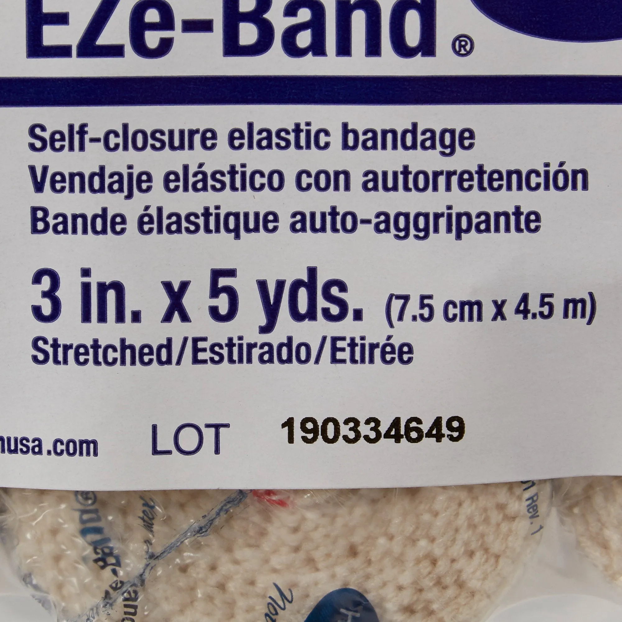 EZe-Band® LF Double Hook and Loop Closure Elastic Bandage, 3 Inch x 5 Yard