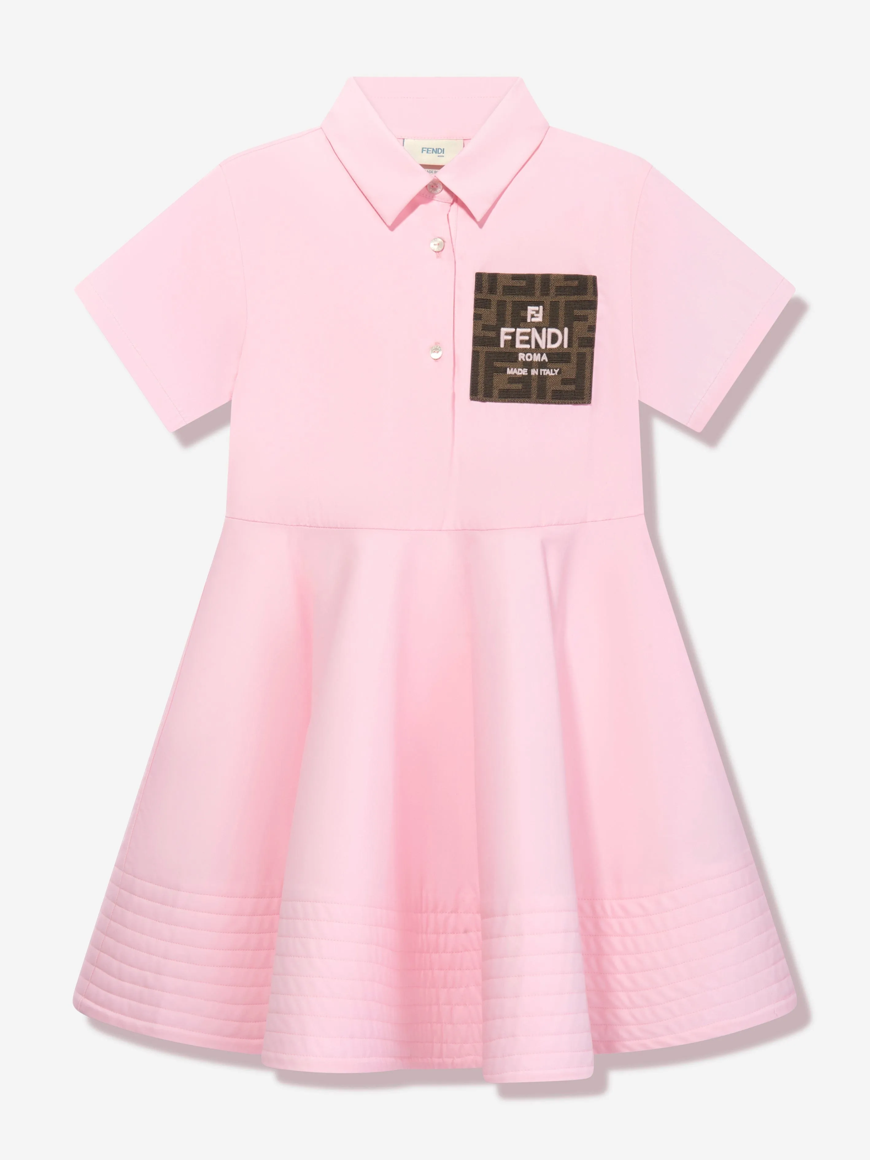 Fendi Girls FF Logo Shirt Dress in Pink