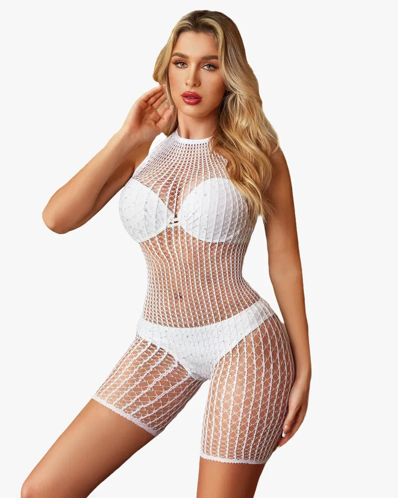 Fishnet Bodysuits Bikini Coverup Romper