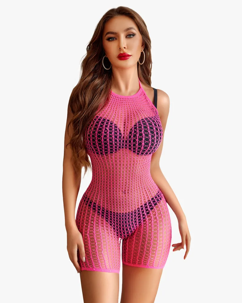 Fishnet Bodysuits Bikini Coverup Romper