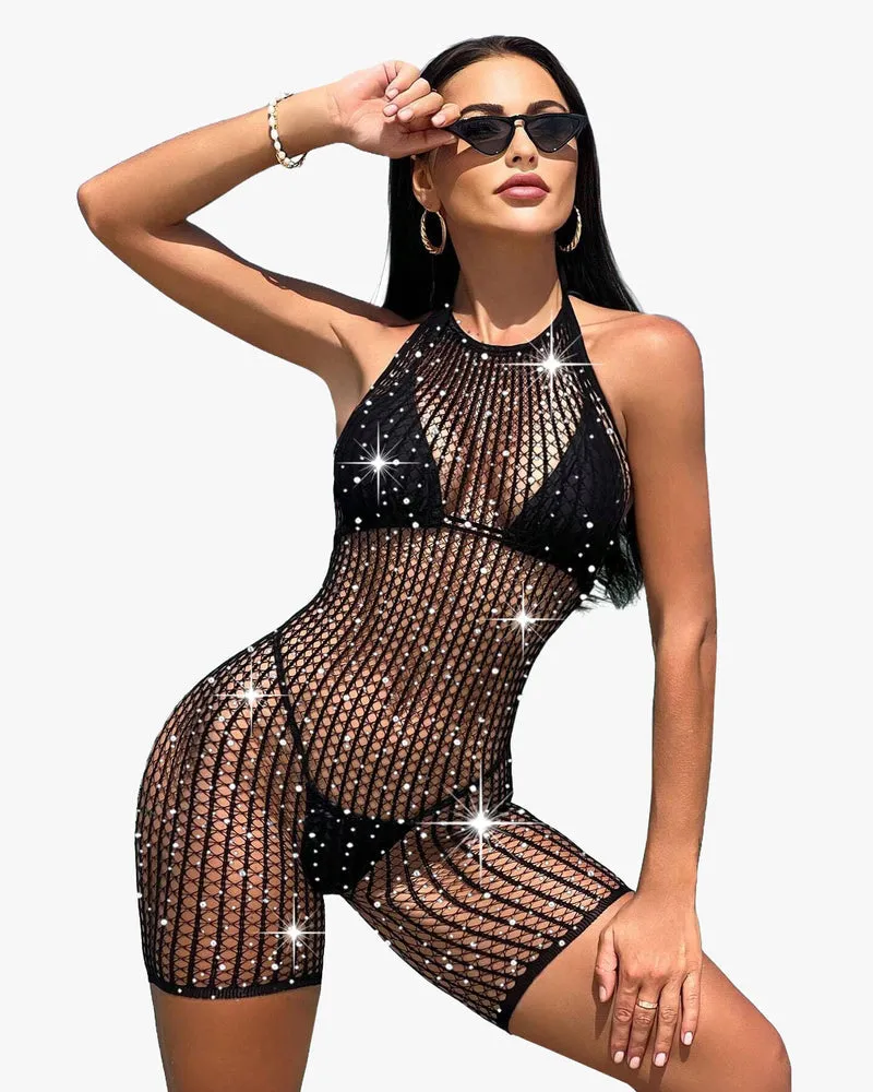 Fishnet Bodysuits Bikini Coverup Romper