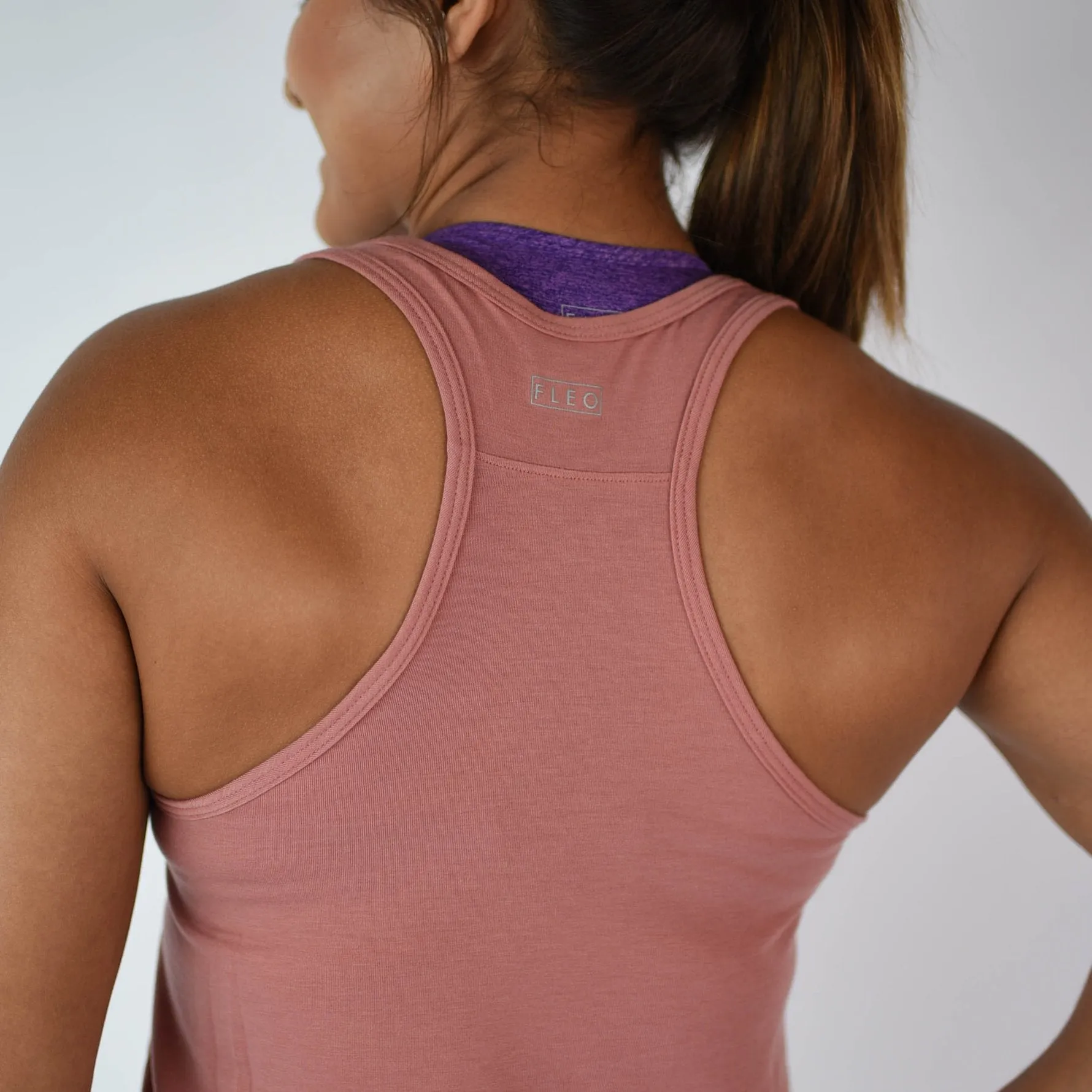 FLEO Elevate Racerback Tank - Withered Rose