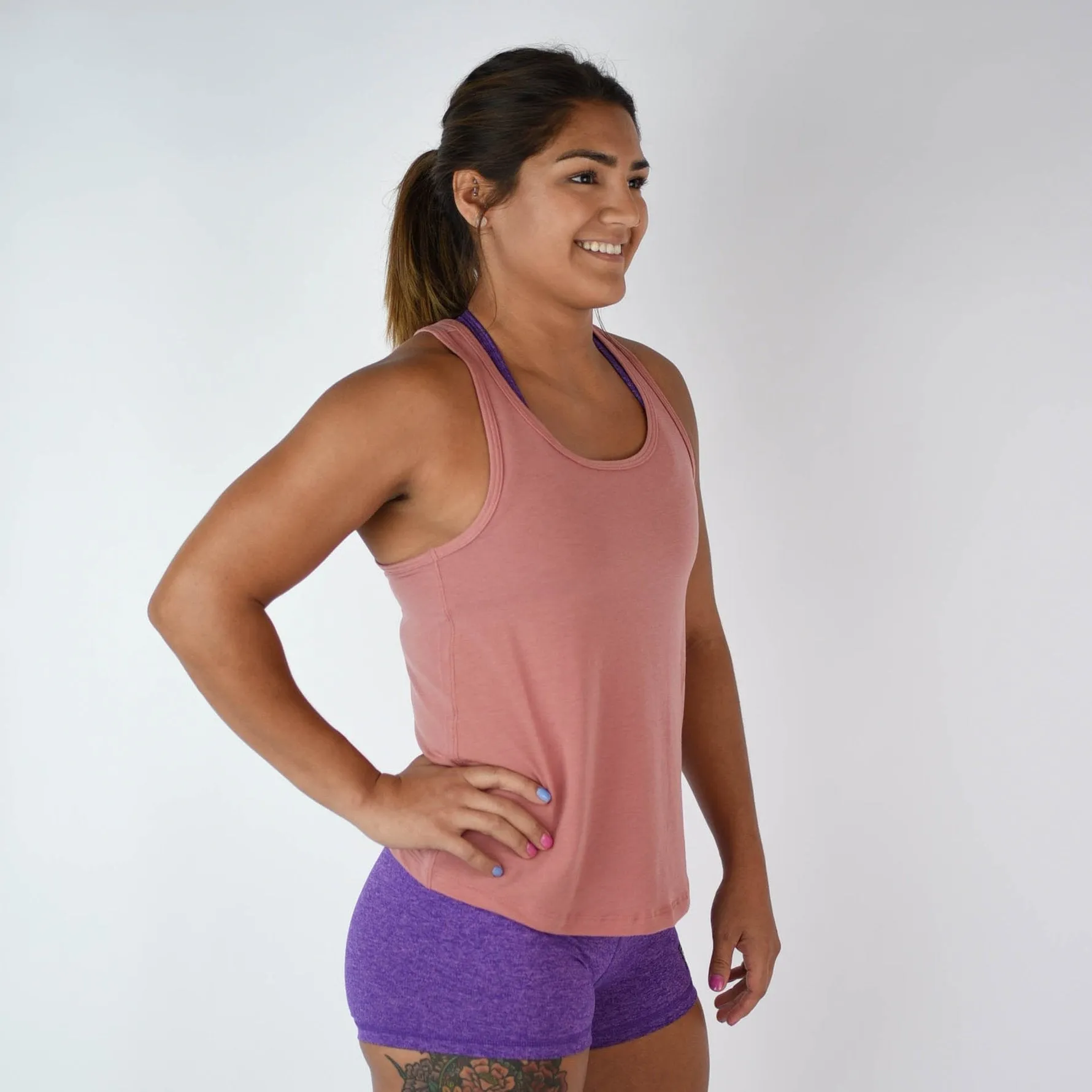 FLEO Elevate Racerback Tank - Withered Rose