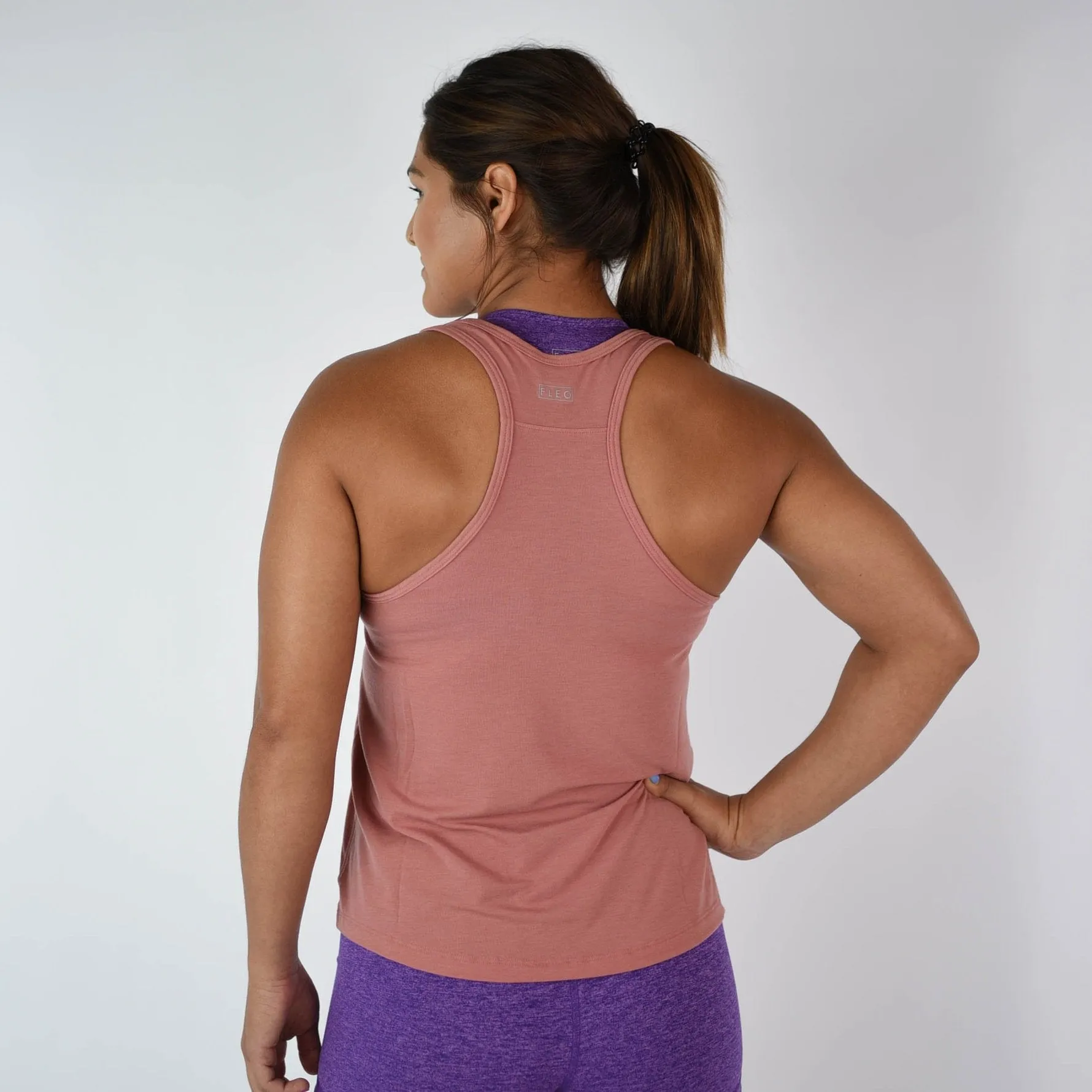 FLEO Elevate Racerback Tank - Withered Rose