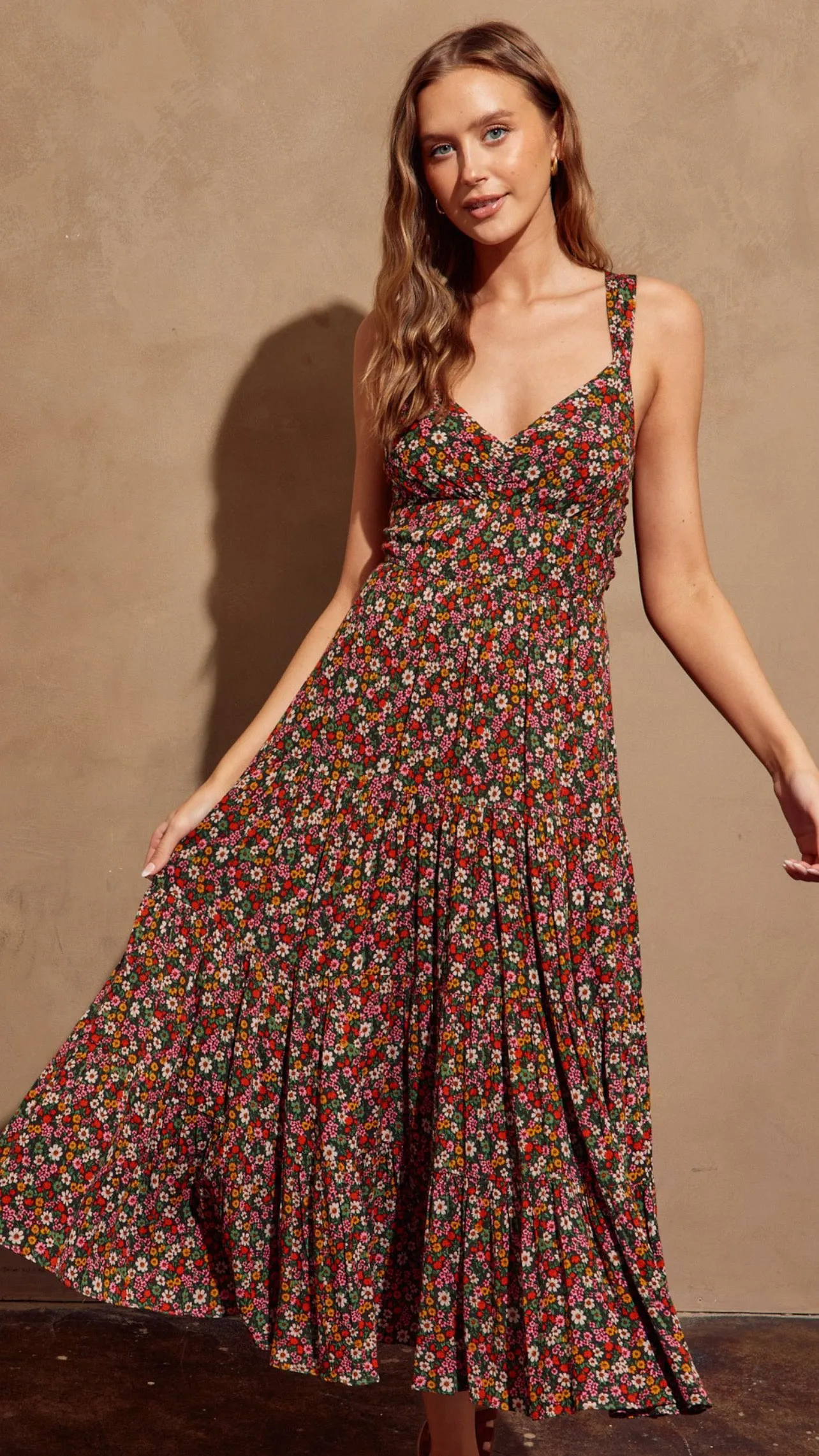 Floral Back Tie Dress