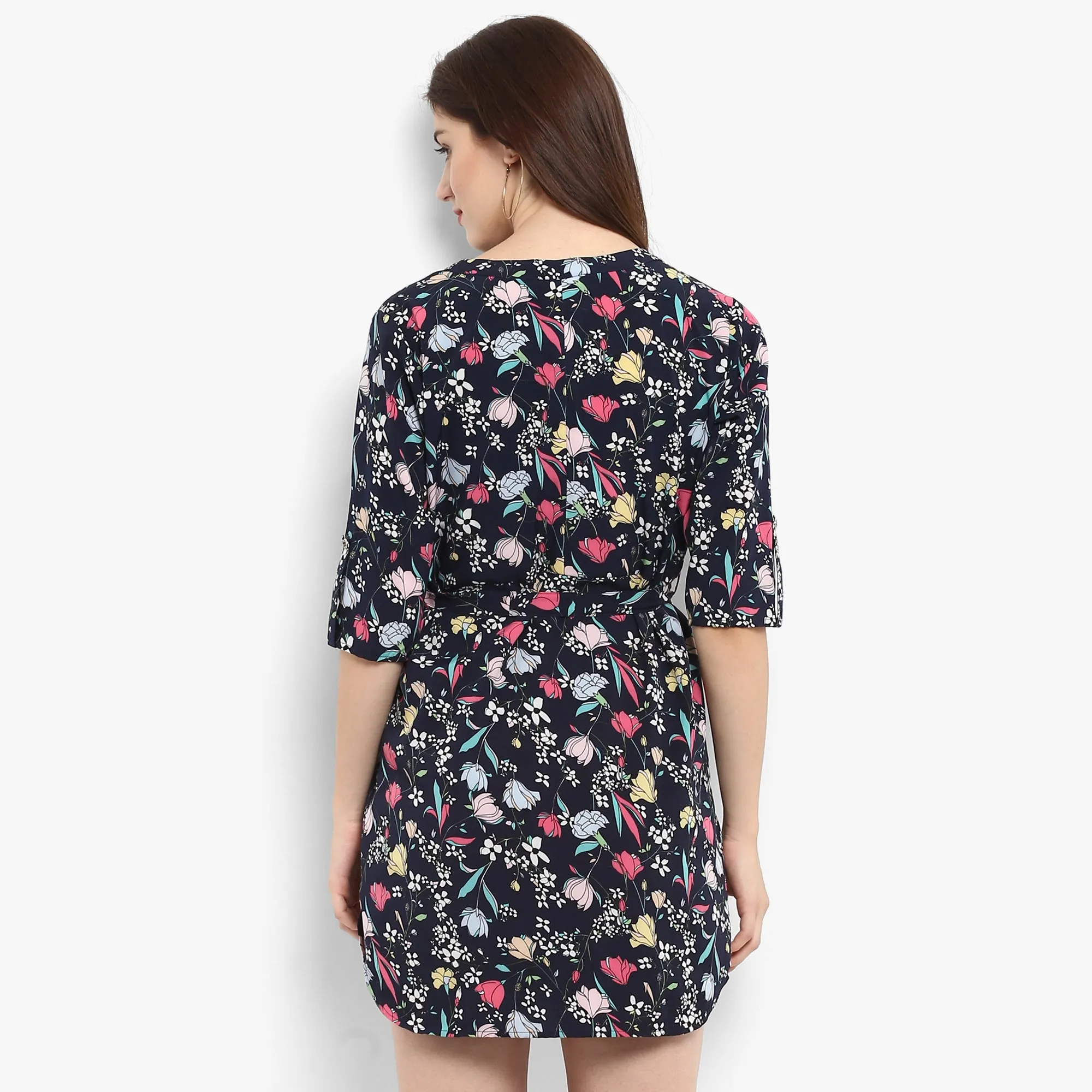 Floral Printed Shirt Dress