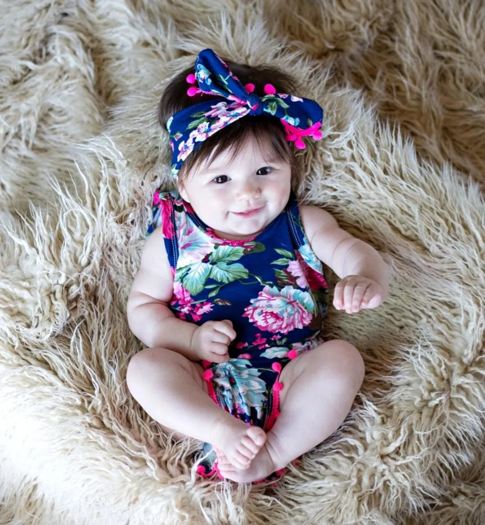 Floral Romper Navy #1000663