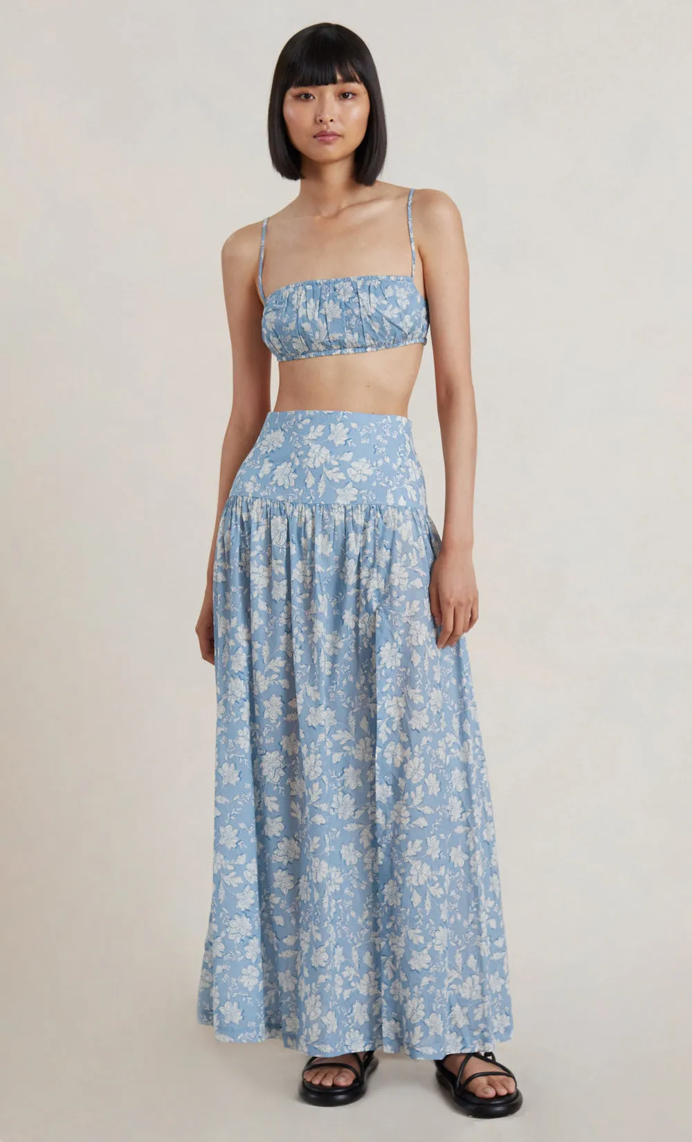 Floral Skies Maxi Skirt