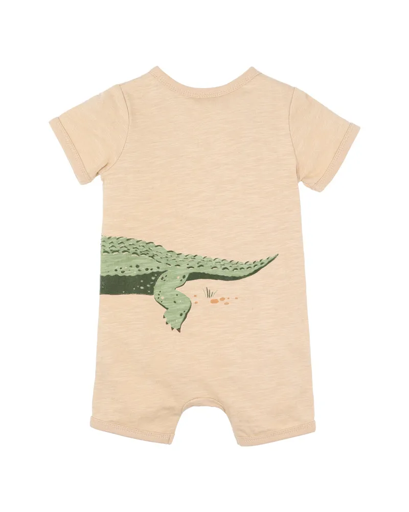 Fox & Finch Crocodile SS Zip Romper S24