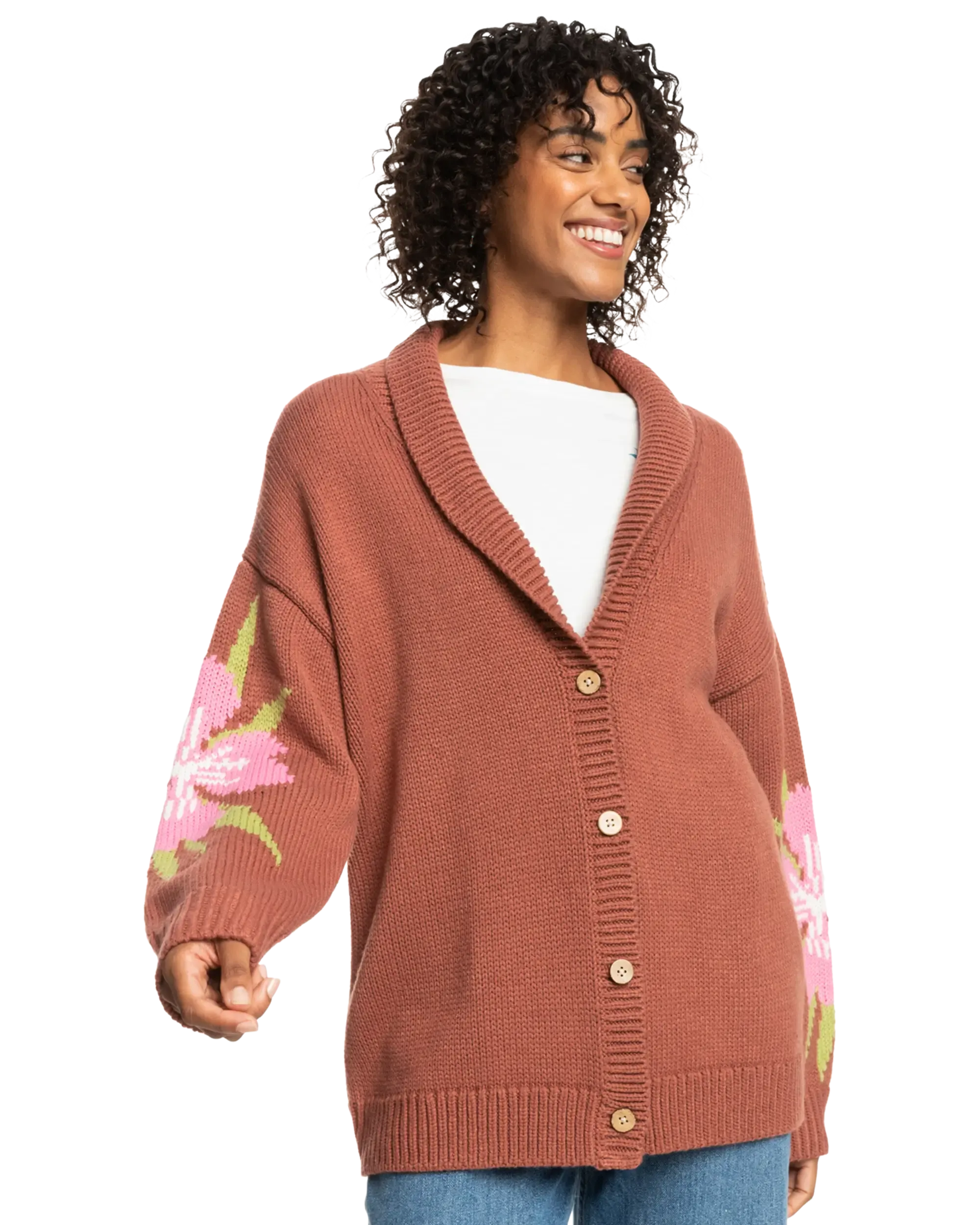 Hand On Heart Cardigan in Cedar Wood