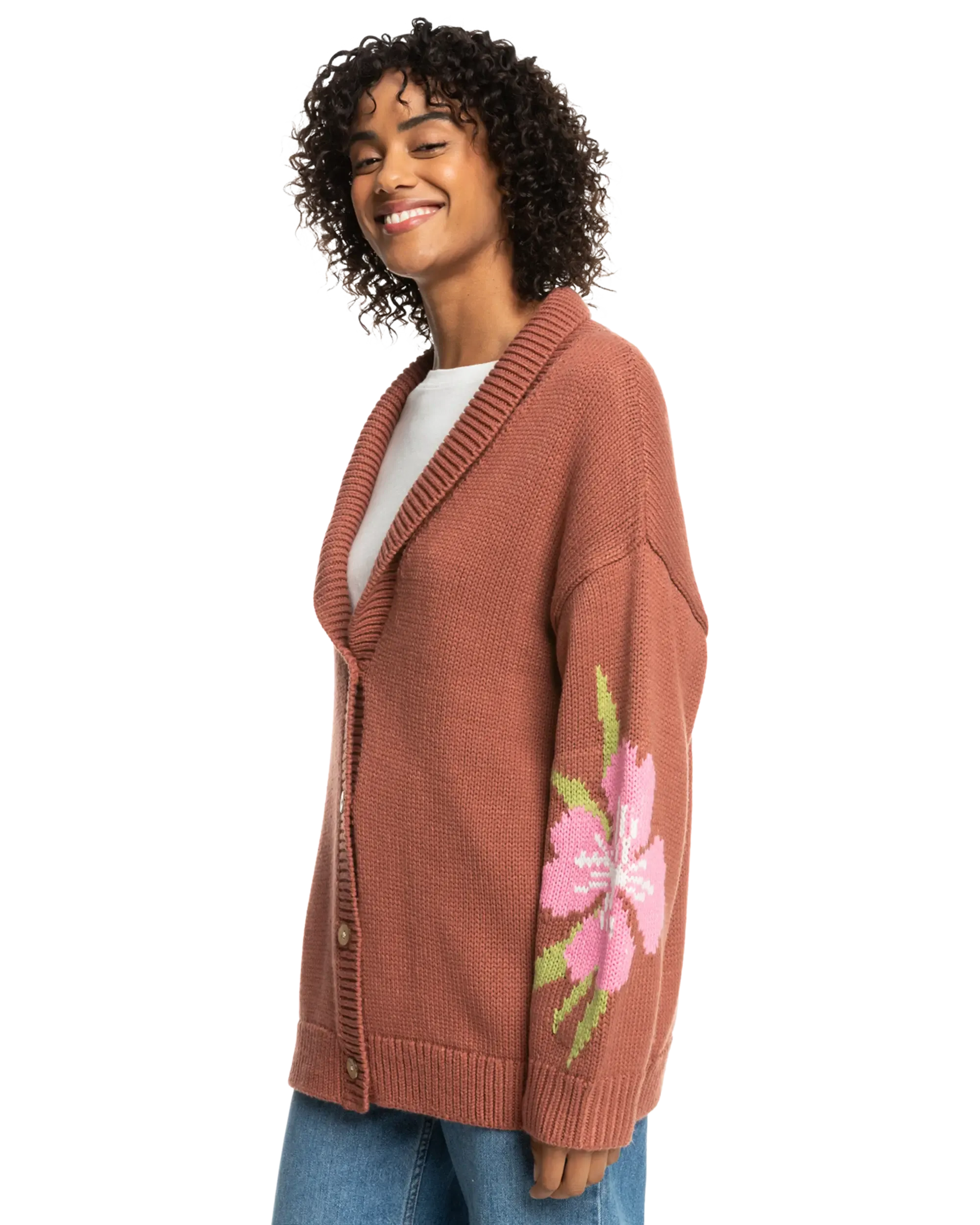 Hand On Heart Cardigan in Cedar Wood