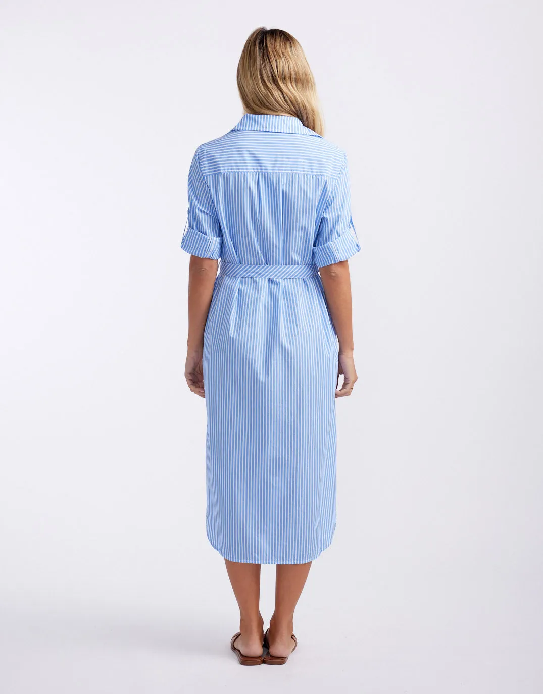 Hayley Shirt Dress - Blue/White Stripe