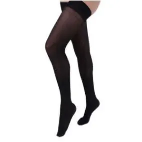 Health Support Vascular Hosiery 20-30 mmHg, Full Length Thigh, Closed Toe, Sheer, Black, Regular Size C