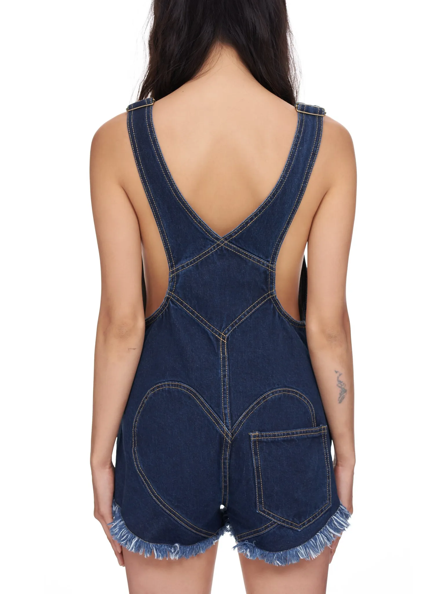 Heart Cutout Overall (2201JS02026-WASHED-INDIGO)