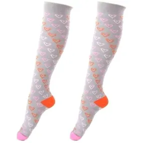 Heart Patterned Knee High (Compression Socks)