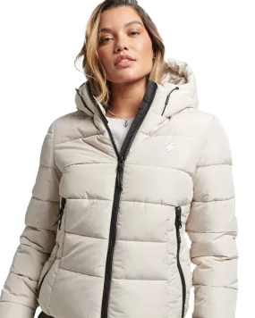 Hooded Spirit Sports Puffer Jacket in Pelican