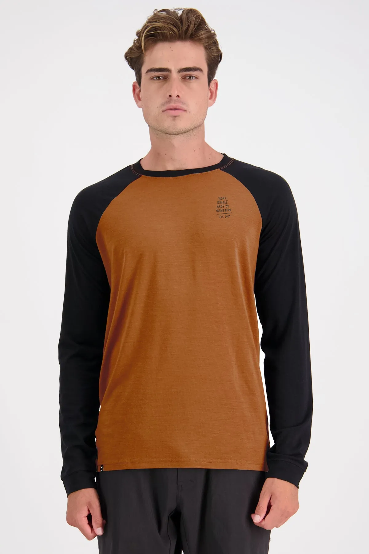 Icon Merino Raglan Long Sleeve - Black / Copper