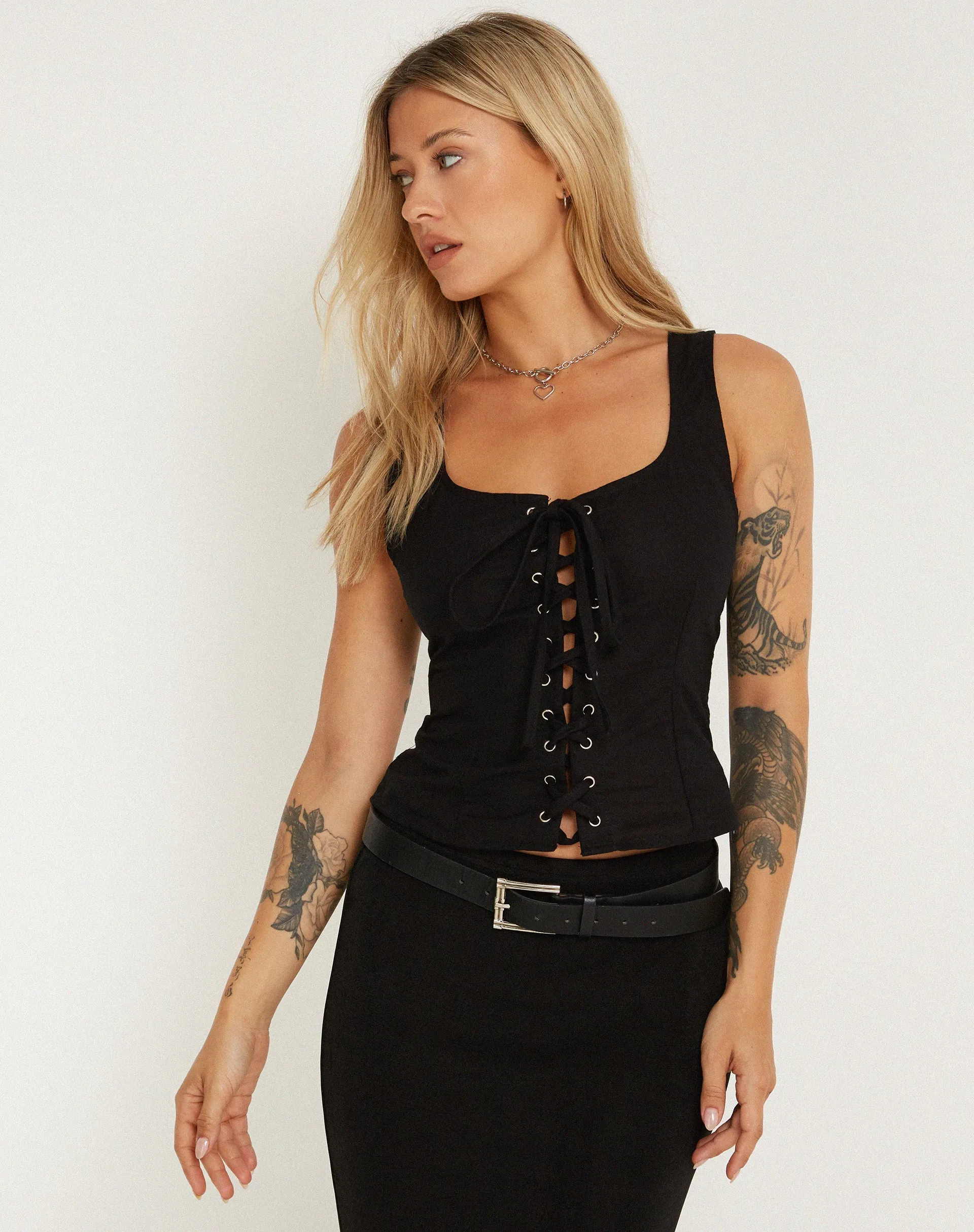 Inga Corset Top in Black