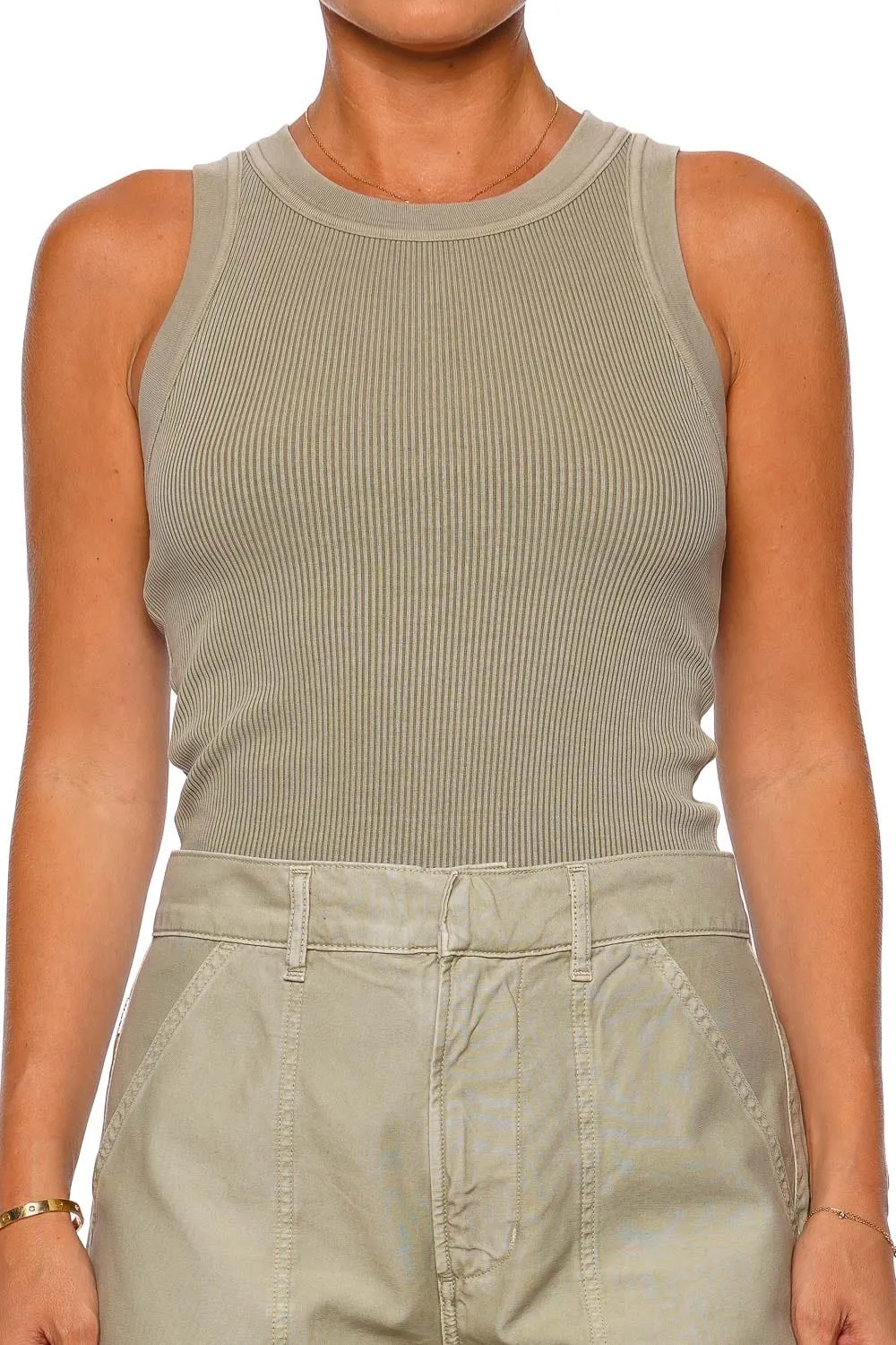 Isabel Spring Moss Ribbed Tank