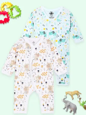 Jabla Style Infant Romper Combo of 2-Puppy in the Garden-Bear in the Garden