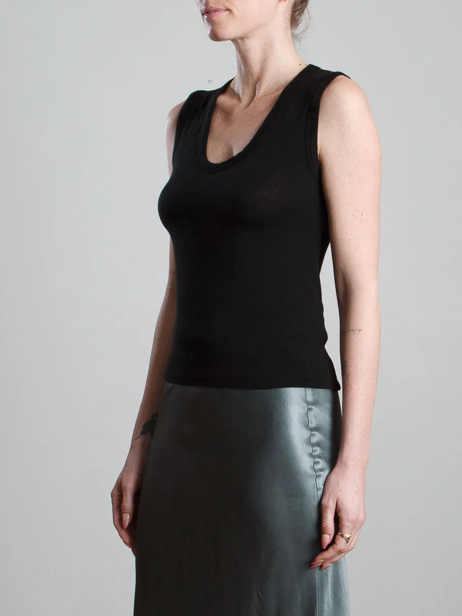 Joan Tank in Cashmere Jersey - Black