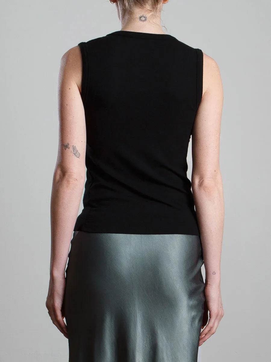 Joan Tank in Cashmere Jersey - Black