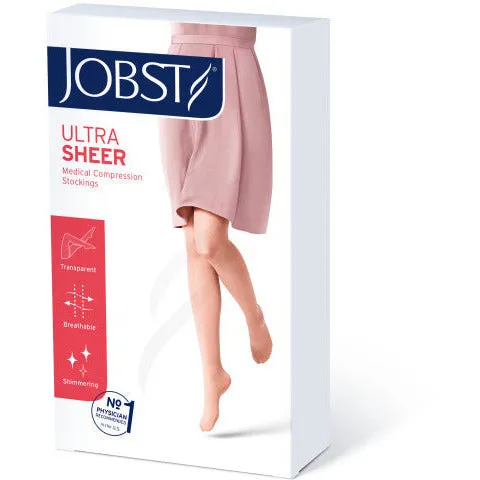 JOBST® UltraSheer Women's Thigh High 20-30 mmHg w/ Silicone Dotted Top Band, Open Toe