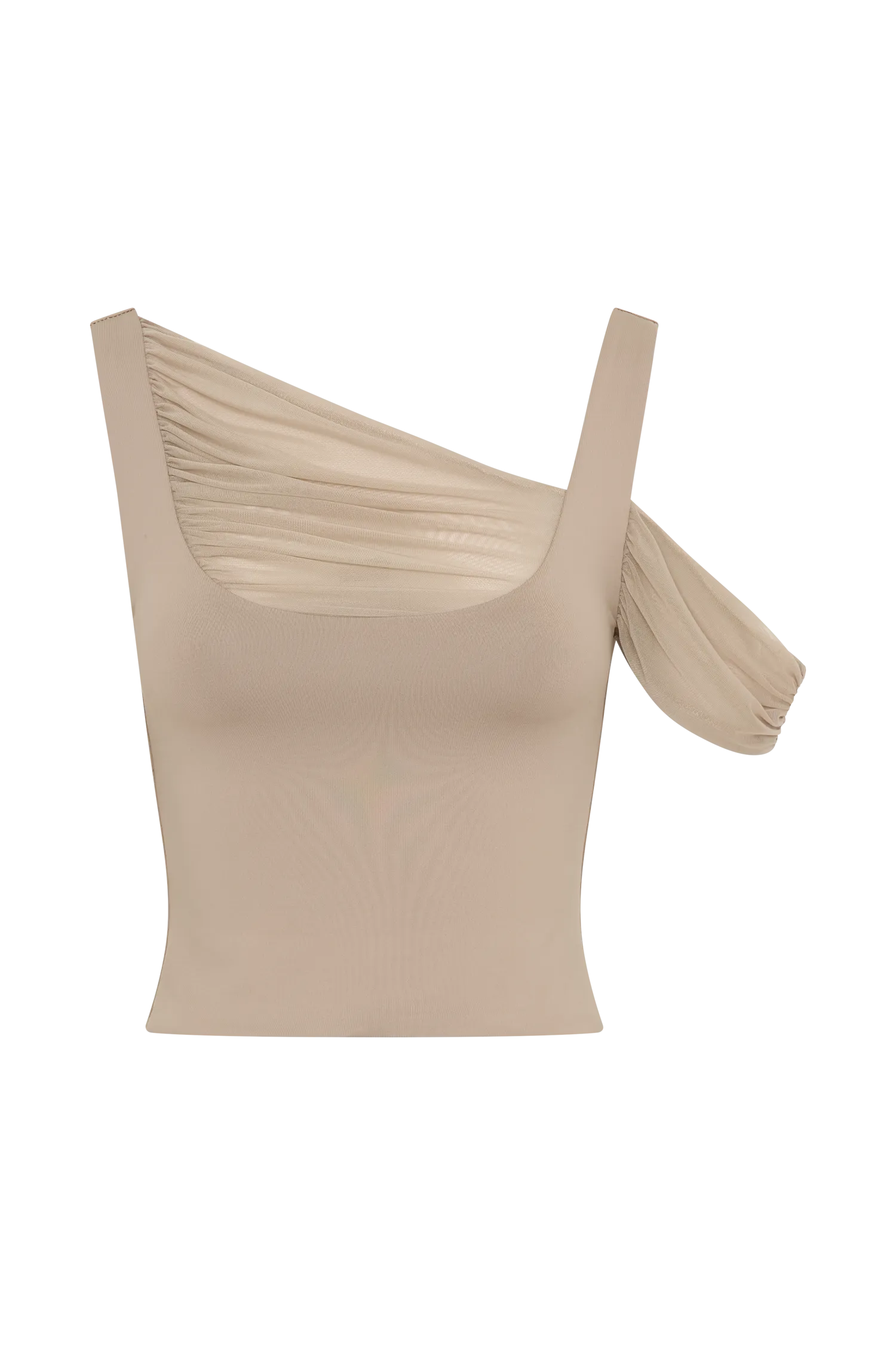 Jules Recycled Nylon And Mesh Sleeveless Top - Taupe