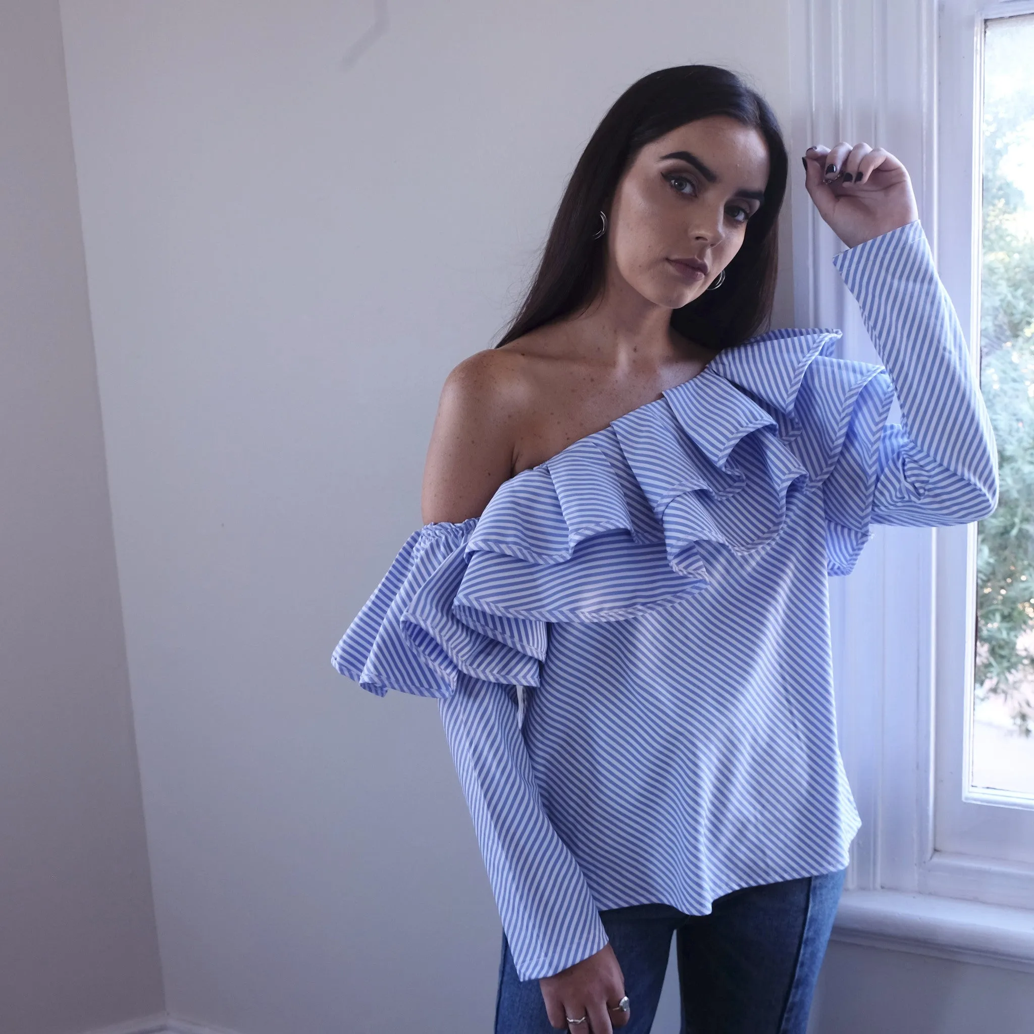 Juliet One Shoulder Ruffle Top