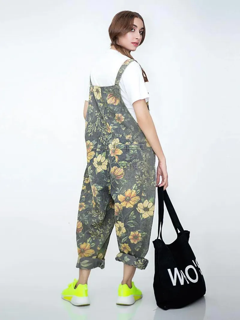 Jump For Joy Floral Print Cotton Overalls Dungaree