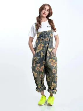 Jump For Joy Floral Print Cotton Overalls Dungaree