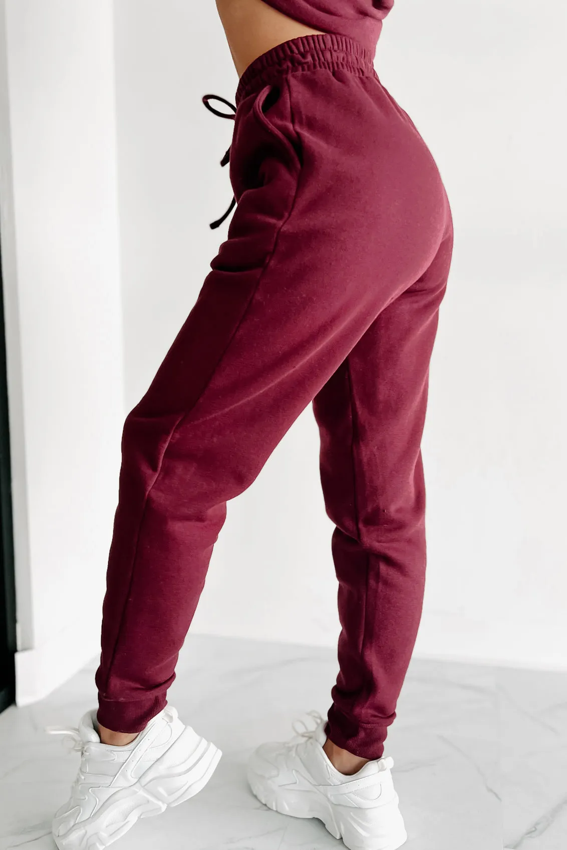 Just Admit It Sweatshirt & Jogger Two-Piece Set (Dark Burgundy)