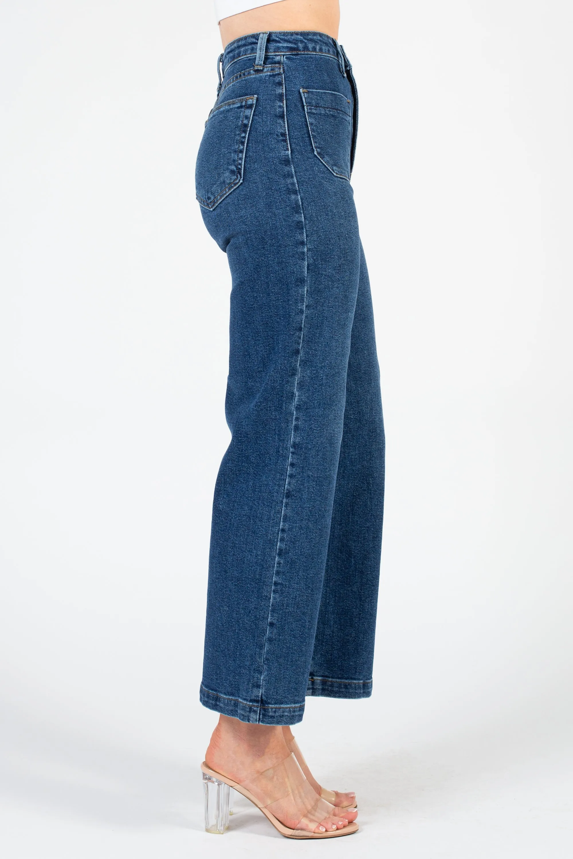 Just Black Patch Pocket Wide Leg Jeans