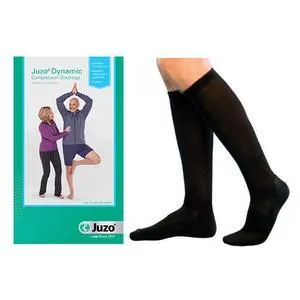 Juzo Dynamic Knee High, 40-50, Full Foot, Black, Size 3