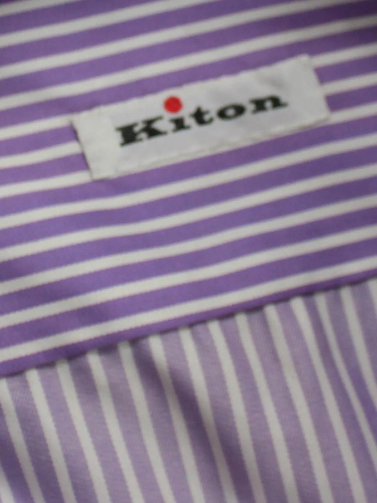 Kiton Dress Shirt White Purple Stripes 38 - 15 SALE