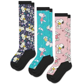 Live Laugh Snoopy EasyStretch™ Diabetic Socks Bundle 3-Pack