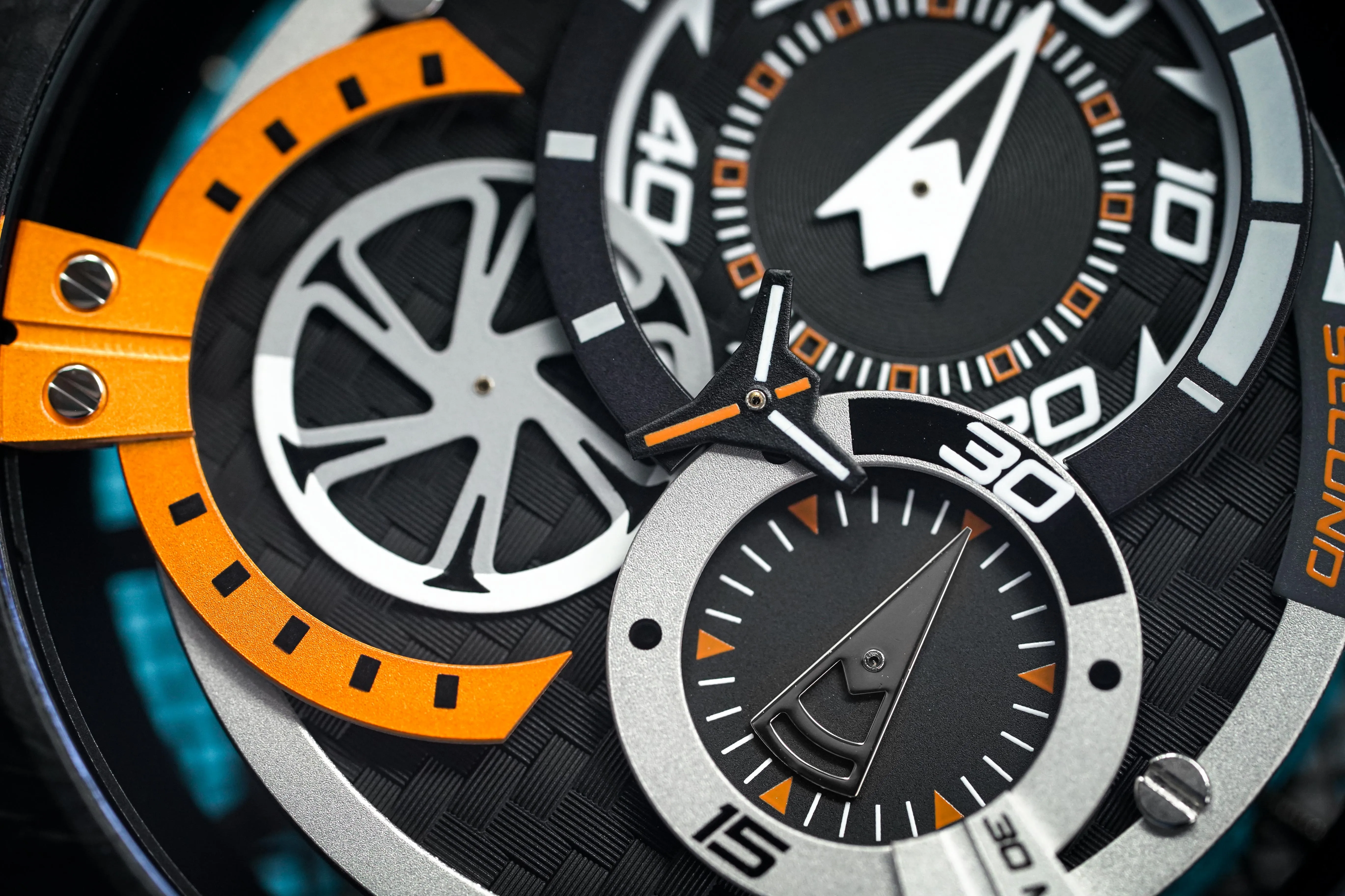 Mazzucato Reversible Watch Monza Orange Carbon