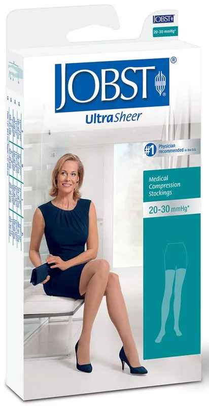 Med Thigh-Hi, Tan, Clsd Toe Ultrasheer, 20-30 mm