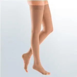 Mediven Comfort Thigh-High with Silicone Border, 20-30, Open, Sand, Size 2